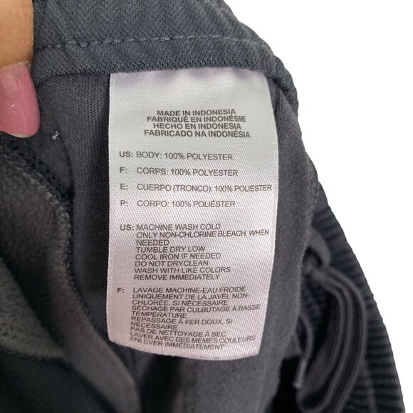 Adidas Black Gray Track Pants Mens Size Medium Classic Straight Leg Logo Active - Picture 6 of 10